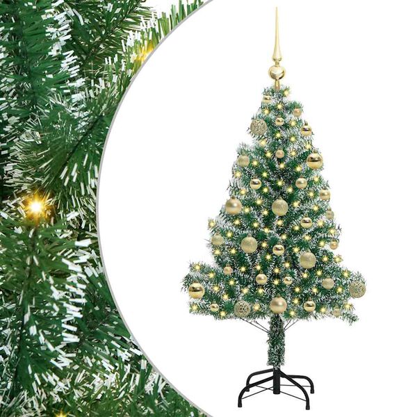vidaXL Arbre de No&euml;l artificiel floconn&eacute; de neige avec lumi&egrave;re LED