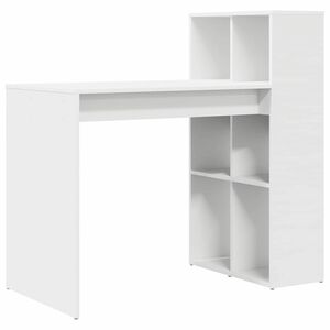 vidaXL Bureau avec &eacute;tag&egrave;re Blanc 108 x 55 x 103.5 cm Bois d'ing&eacute;nierie