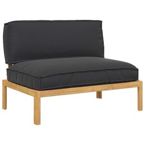 vidaXL Ensemble de Canap&eacute;s Noir 120 x 92 x 69 cm Bois d'Acacia Massif
