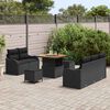vidaXL Ensemble de canapé de jardin 8 pcs Noir polyrotin