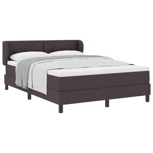 vidaXL Lit &agrave; ressorts avec matelas Marron fonc&eacute; 140 x 200 cm tissu