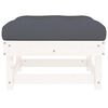 vidaXL Repose-pieds de jardin avec coussins lot de 2 blanc bois de pin