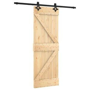 vidaXL Porte coulissante Naturel et noir 70 x 210 cm