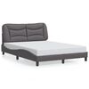 vidaXL Cadre de lit avec LED sans matelas Hvar gris 140x190 cm