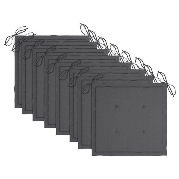 vidaXL Chaises &agrave; manger d'ext&eacute;rieur lot de 8 et coussins Acacia massif