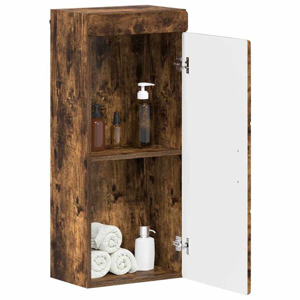 vidaXL Armoire murale de salle de bain avec &eacute;tag&egrave;re TULUM Ch&ecirc;ne fum&eacute;