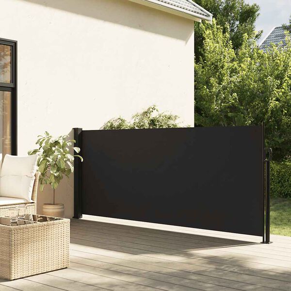 vidaXL Auvent lat&eacute;ral r&eacute;tractable noir 117x300 cm