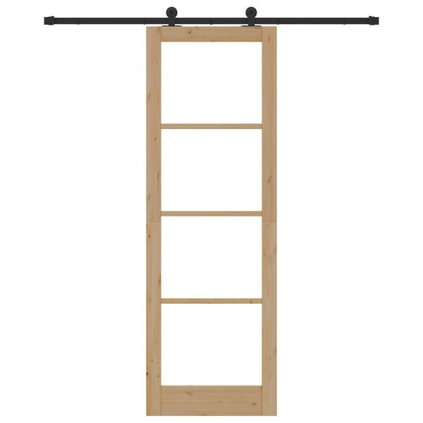 vidaXL Porte coulissante ORKDAL Naturel et Noir 78 x 232 cm