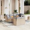vidaXL Salon de jardin avec coussins 8 pcs beige r&eacute;sine tress&eacute;e