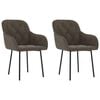 vidaXL Chaises &agrave; manger lot de 2 Gris fonc&eacute; Velours