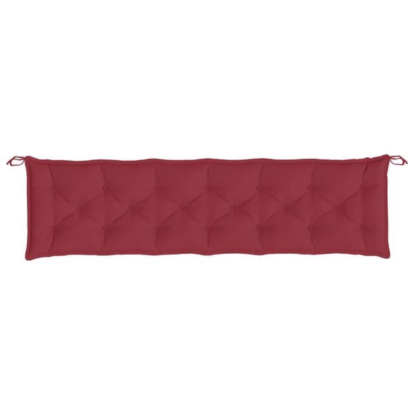 vidaXL Coussin de banc de jardin rouge bordeaux 200x50x7 cm