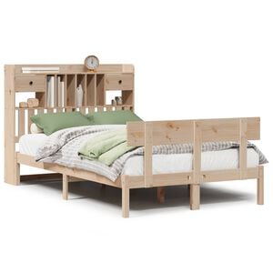 vidaXL Lit bibliothèque sans matelas 135x190 cm bois de pin massif