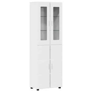 vidaXL Haut Armoire avec porte FLORIN Blanc brillant 60 x 35 x 182 cm