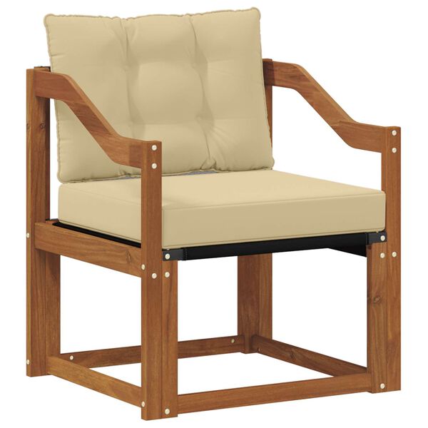 vidaXL Canap&eacute; d&rsquo;ext&eacute;rieur Bois d'acacia massif et Textil&egrave;ne Naturel