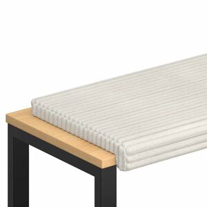 vidaXL Coussin de banc Velours c&ocirc;tel&eacute; en peluche Cr&egrave;me