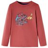 T-shirt enfants à manches longues rouge brûlé 140