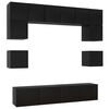 vidaXL Ensemble de meuble TV 8 pcs Noir Bois d'ing&eacute;nierie