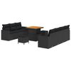 vidaXL Ensemble de canap&eacute; de jardin 10 pc Noir polyrotin