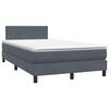 vidaXL Sommier &agrave; lattes de lit et matelas gris fonc&eacute; 120x220cm velours