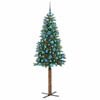 vidaXL Sapin de Noël mince Vert 180 cm PVC et bois de pin massif