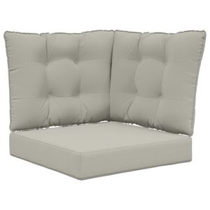 vidaXL Coussin de canap&eacute; d'ext&eacute;rieur 3 pcs Gris Polyester