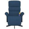 vidaXL Fauteuil inclinable de massage avec repose-pieds bleu tissu