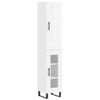 vidaXL Buffet haut Blanc brillant 34,5x34x180 cm Bois d'ing&eacute;nierie