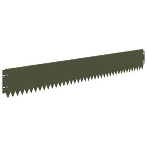 vidaXL Bordure de Pelouse 20 pcs 103 x 15 cm Acier Vert olive