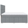 vidaXL Sommier &agrave; lattes de lit avec matelas Gris clair 200x200cm Tissu