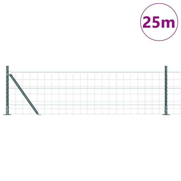 vidaXL Cl&ocirc;ture avec poteau Vert 0,4 x 25 m Acier et PVC