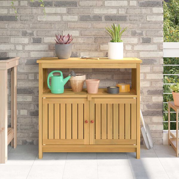 vidaXL Table console de jardin 80x35x75 cm bois massif d'acacia