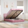 vidaXL Cadre de lit ottoman avec matelas rose 140x190 cm velours