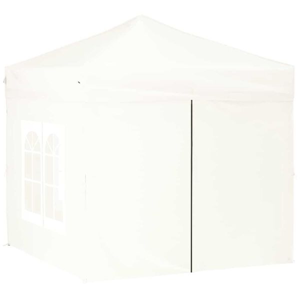 vidaXL Tente de r&eacute;ception pliable avec parois Blanc 2x2 m