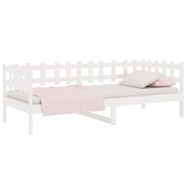 vidaXL Lit de jour sans matelas blanc 90x190 cm bois de pin massif