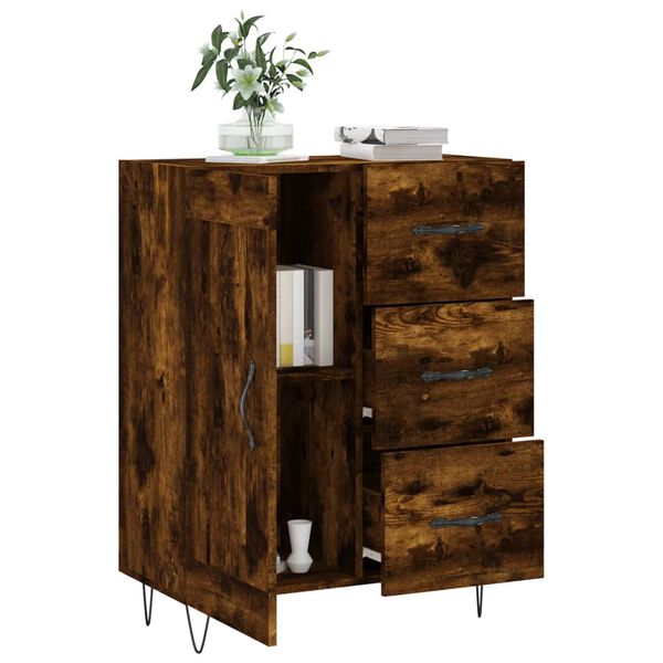 vidaXL Buffet ch&ecirc;ne fum&eacute; 69,5x34x90 cm bois d'ing&eacute;nierie
