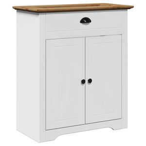 vidaXL Armoire de lavabo de salle de bain BODO blanc marron 70x35x80cm
