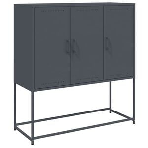 vidaXL Buffet haut anthracite 100,5x39x107 cm acier