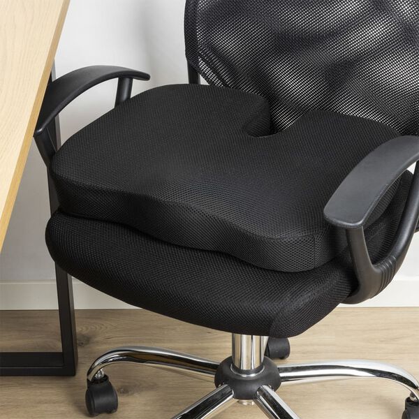 HI Coussin pour la colonne vert&eacute;brale 45x35x7 cm noir