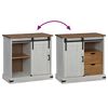 vidaXL Buffet HALDEN porte coulissante blanc 80x40x80 cm bois massif