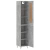 vidaXL Buffet haut Gris b&eacute;ton 34,5x34x180 cm Bois d'ing&eacute;nierie
