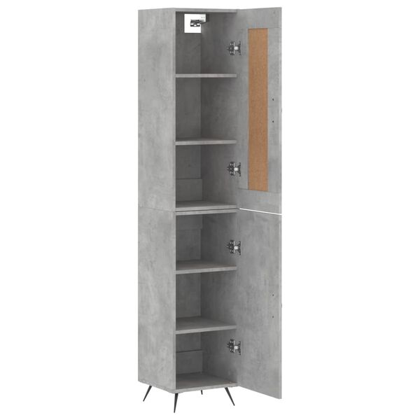 vidaXL Buffet haut Gris b&eacute;ton 34,5x34x180 cm Bois d'ing&eacute;nierie