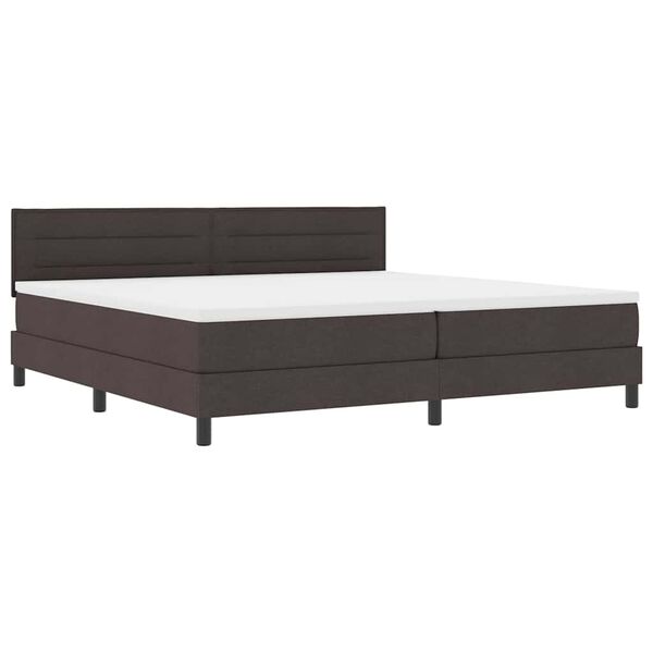 vidaXL Lit &agrave; ressorts avec matelas Marron fonc&eacute; 200 x 200 cm tissu
