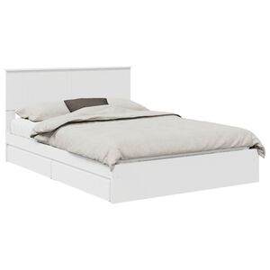 vidaXL Lit de Rangement Blanc 140 x 190 cm Bois d'ing&eacute;nierie