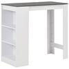 vidaXL Table de bar avec &eacute;tag&egrave;re Blanc 110x50x103 cm