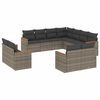 vidaXL Salon de jardin 11 pcs avec coussins gris r&eacute;sine tress&eacute;e