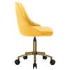 vidaXL Chaise pivotante de salle &agrave; manger Jaune Velours