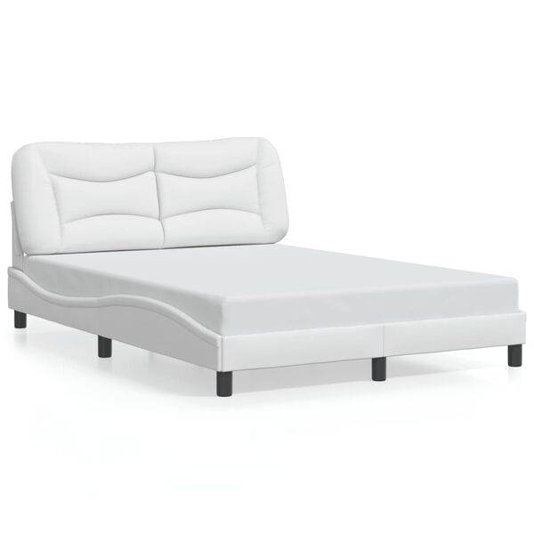 vidaXL Cadre de lit avec LED sans matelas Hvar blanc 140x200 cm