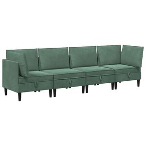 vidaXL Ensemble de meubles pour le salon 4 pcs Vert Mer Velours