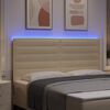 vidaXL T&ecirc;te de lit LED avec des lumi&egrave;res &agrave; LED Cr&egrave;me 180 cm Polyester