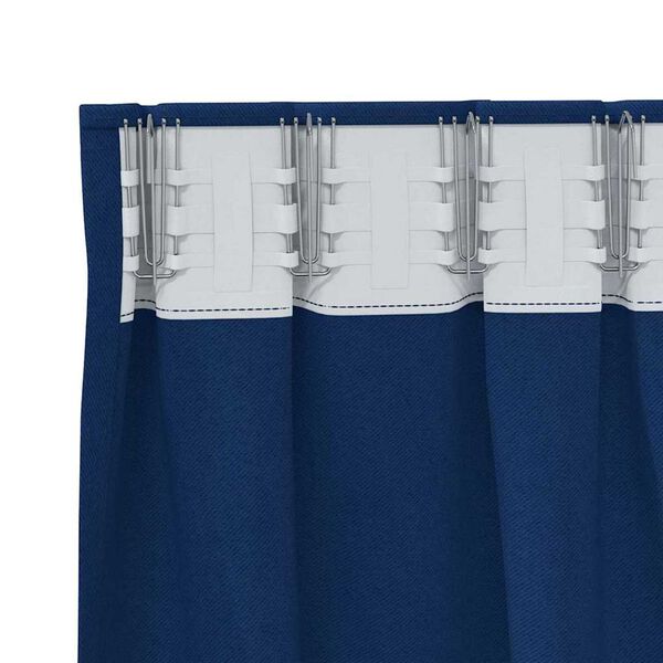 vidaXL Rideaux occultants avec anneaux 2 pcs Bleu fonc&eacute; 225 x 140 cm